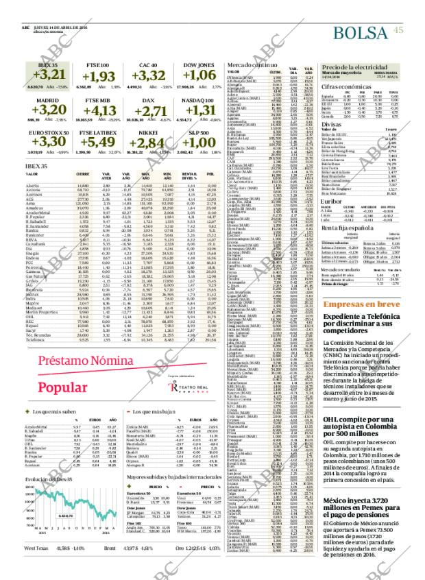 ABC MADRID 14-04-2016 página 45