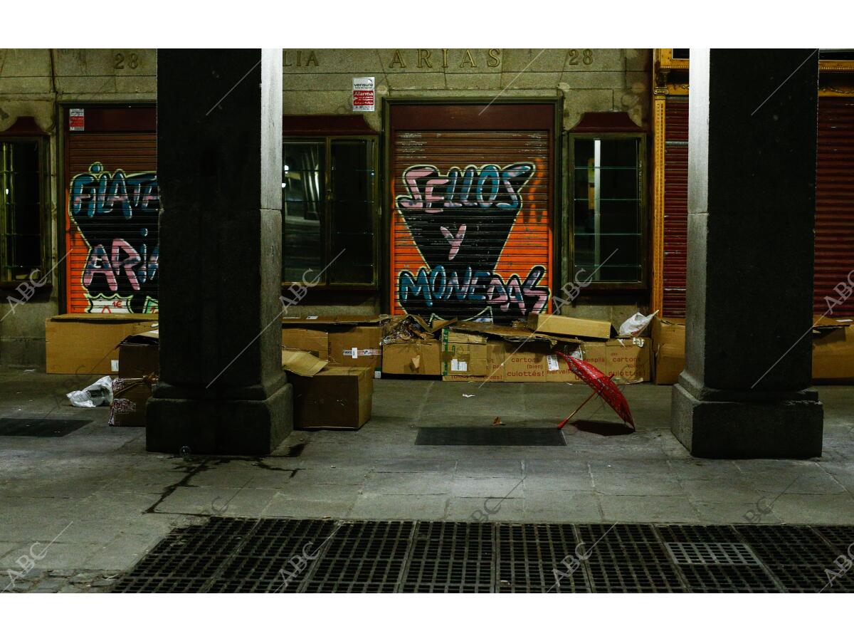 Reportaje nocturno sobre sin techo en Madrid - Archivo ABC