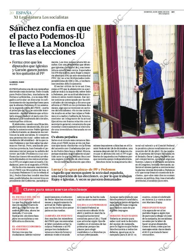 ABC MADRID 24-04-2016 página 20