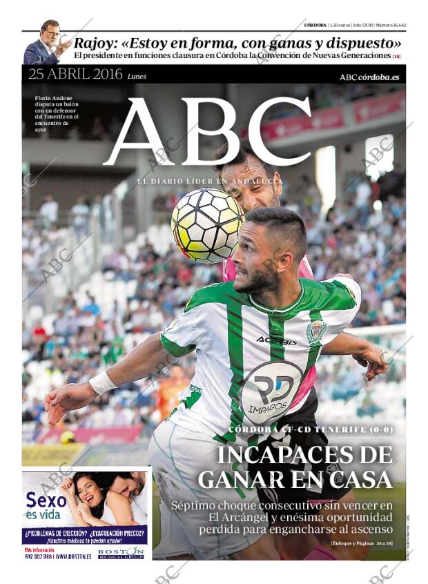 ABC CORDOBA 25-04-2016 página 1