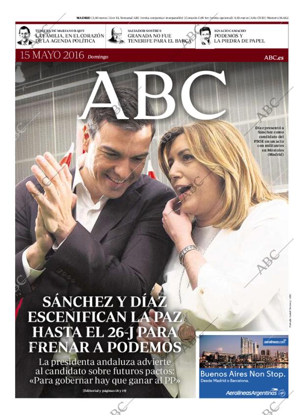 ABC MADRID 15-05-2016 página 1