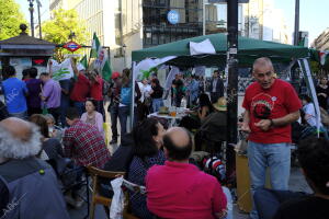 Acampada en Lavapiés del Sindicato Andaluz de Trabajadores, SAT, por la...