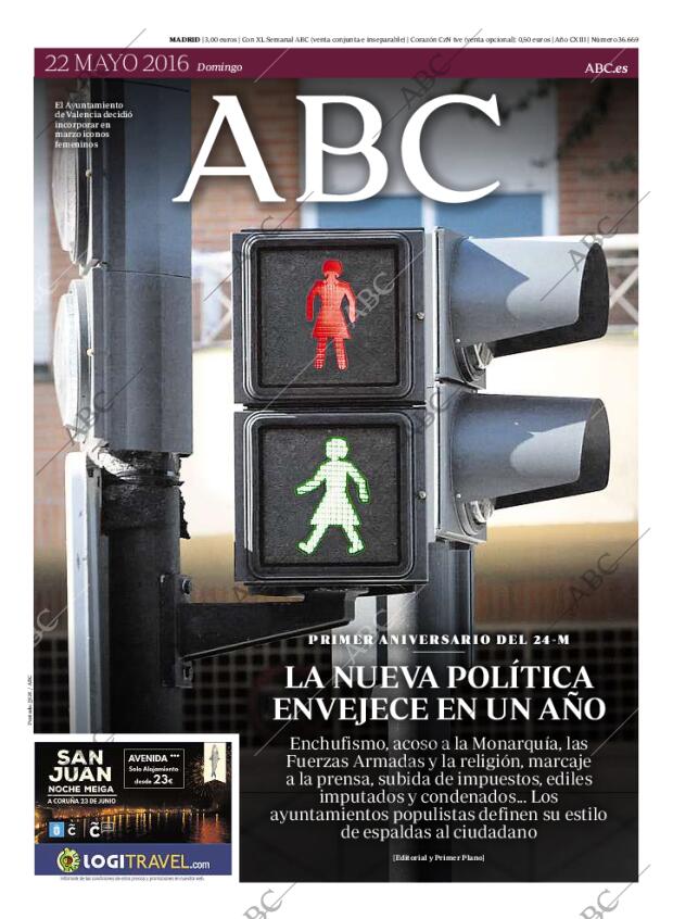 ABC MADRID 22-05-2016 página 1