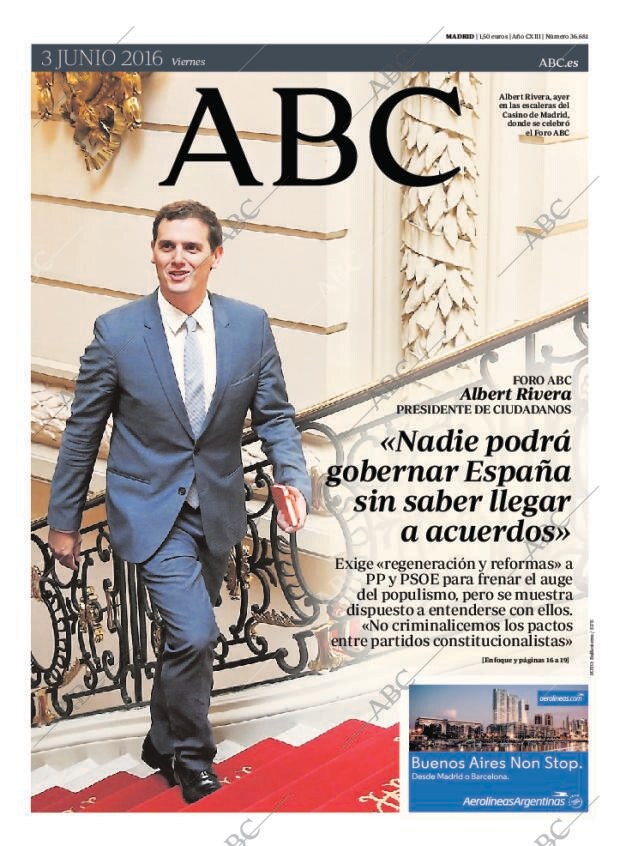 ABC MADRID 03-06-2016 página 1