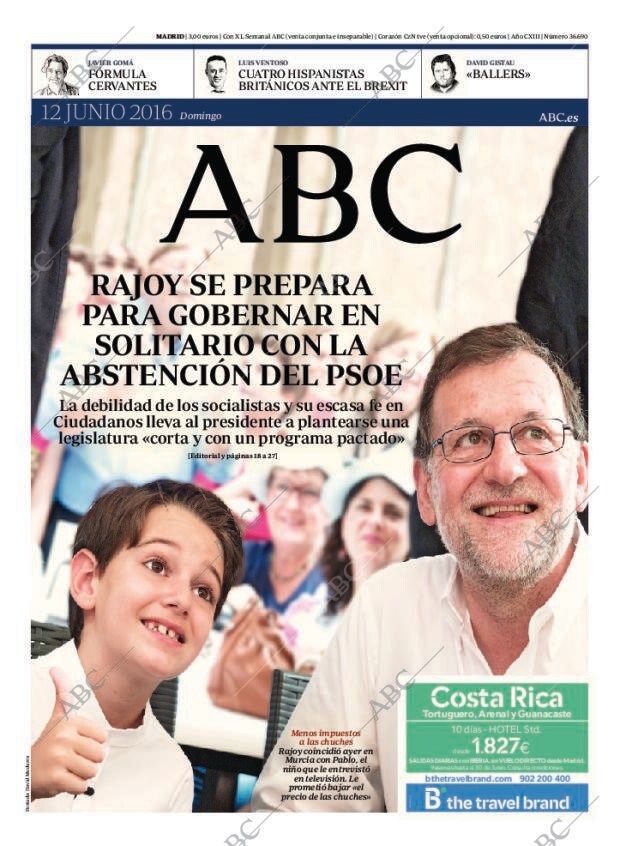 ABC MADRID 12-06-2016 página 1