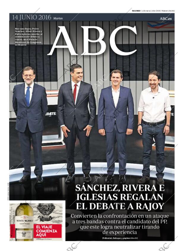 ABC MADRID 14-06-2016 página 1