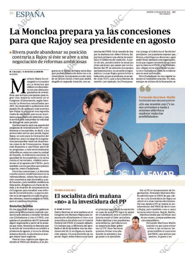 ABC MADRID 12-07-2016 página 16