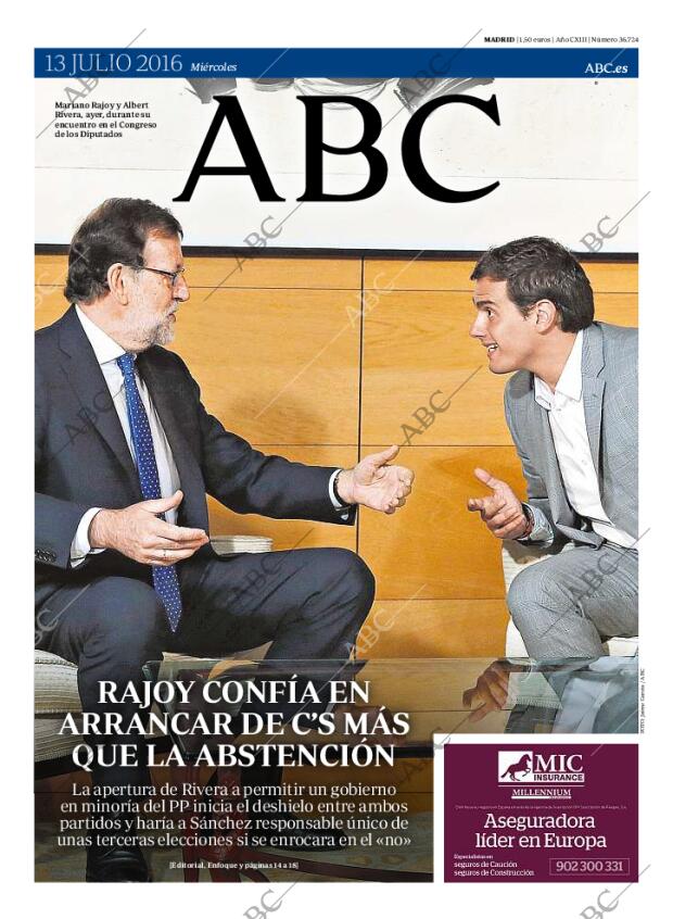 ABC MADRID 13-07-2016 página 1