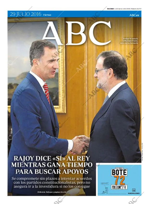 ABC MADRID 29-07-2016 página 1