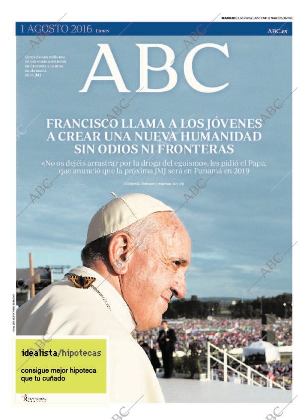 ABC MADRID 01-08-2016 página 1