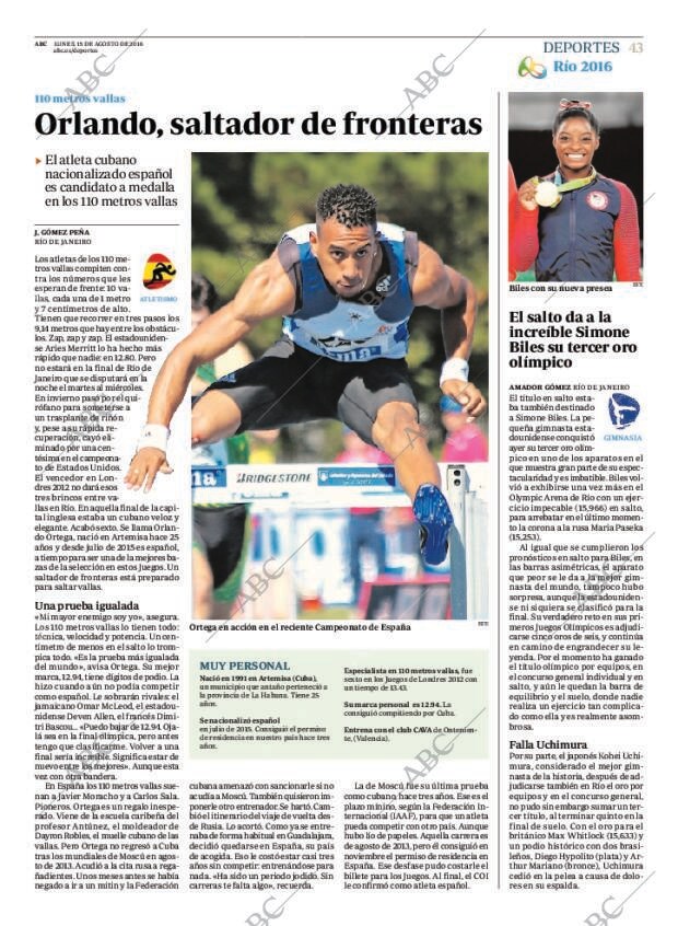 ABC MADRID 15-08-2016 página 43
