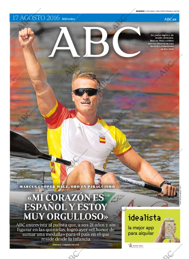 ABC MADRID 17-08-2016 página 1