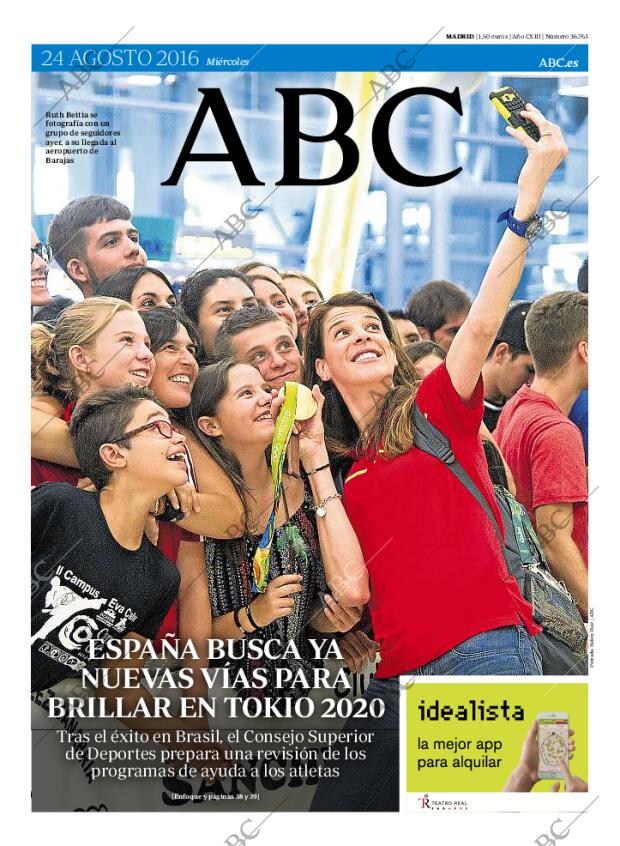 ABC MADRID 24-08-2016 página 1