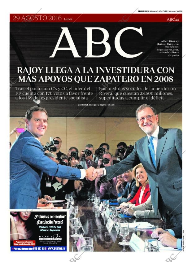 ABC MADRID 29-08-2016 página 1