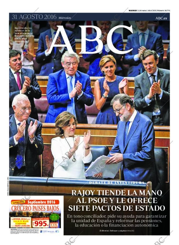ABC MADRID 31-08-2016 página 1