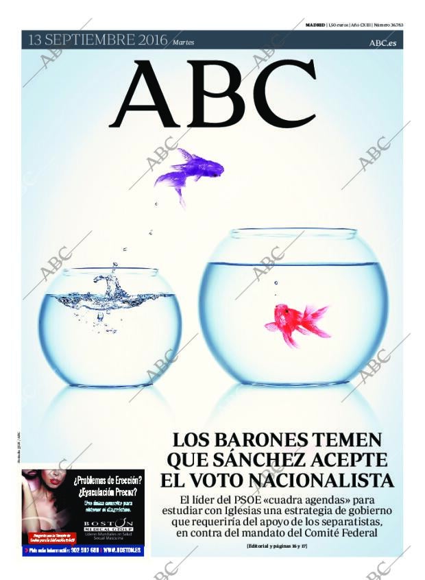 ABC MADRID 13-09-2016 página 1