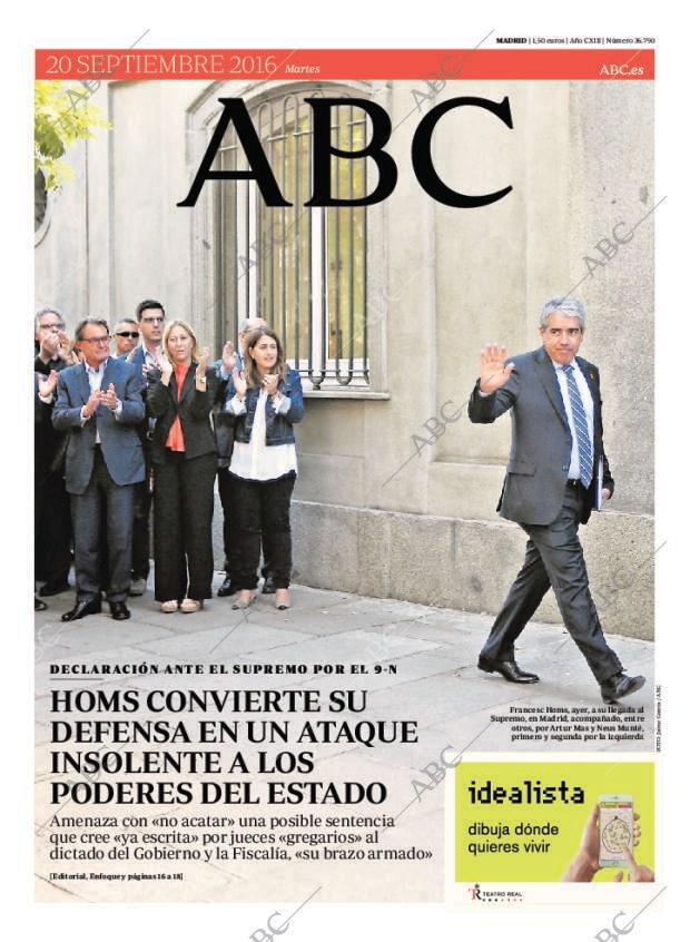 ABC MADRID 20-09-2016 página 1