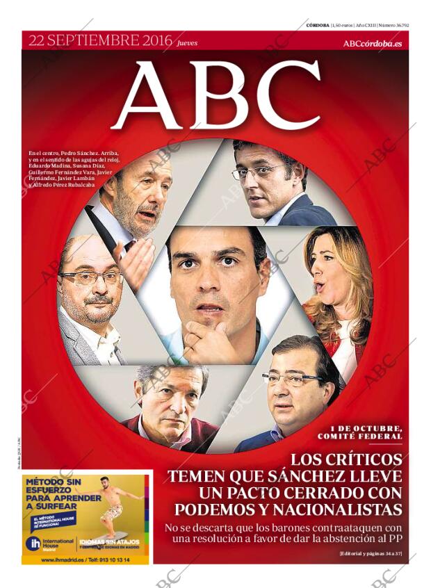 ABC CORDOBA 22-09-2016 página 1