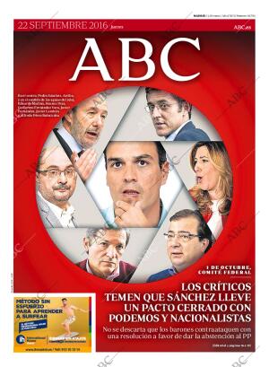 ABC MADRID 22-09-2016 página 1