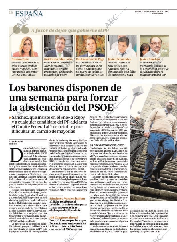 ABC MADRID 22-09-2016 página 16
