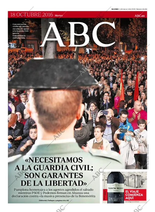 ABC MADRID 18-10-2016 página 1