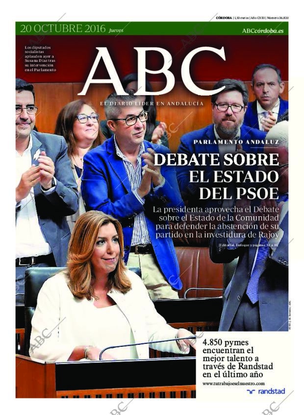 ABC CORDOBA 20-10-2016 página 1