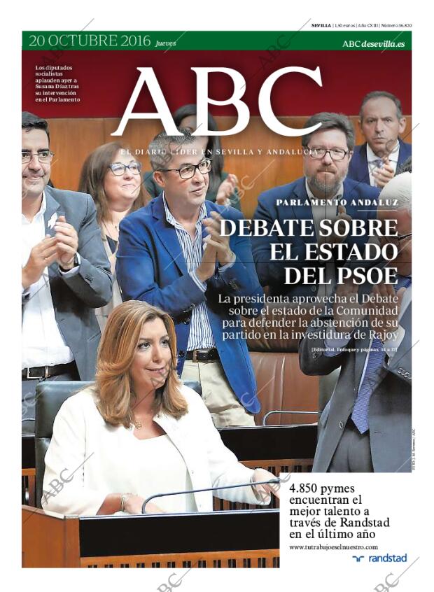 ABC SEVILLA 20-10-2016 página 1
