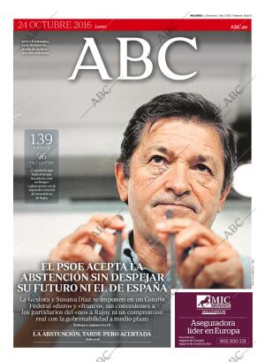 ABC MADRID 24-10-2016 página 1