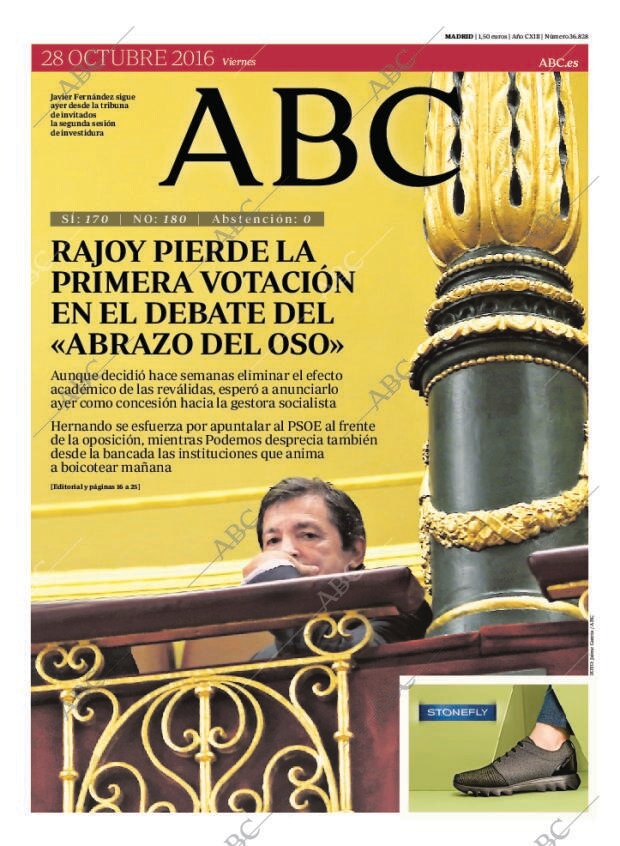 ABC MADRID 28-10-2016 página 1