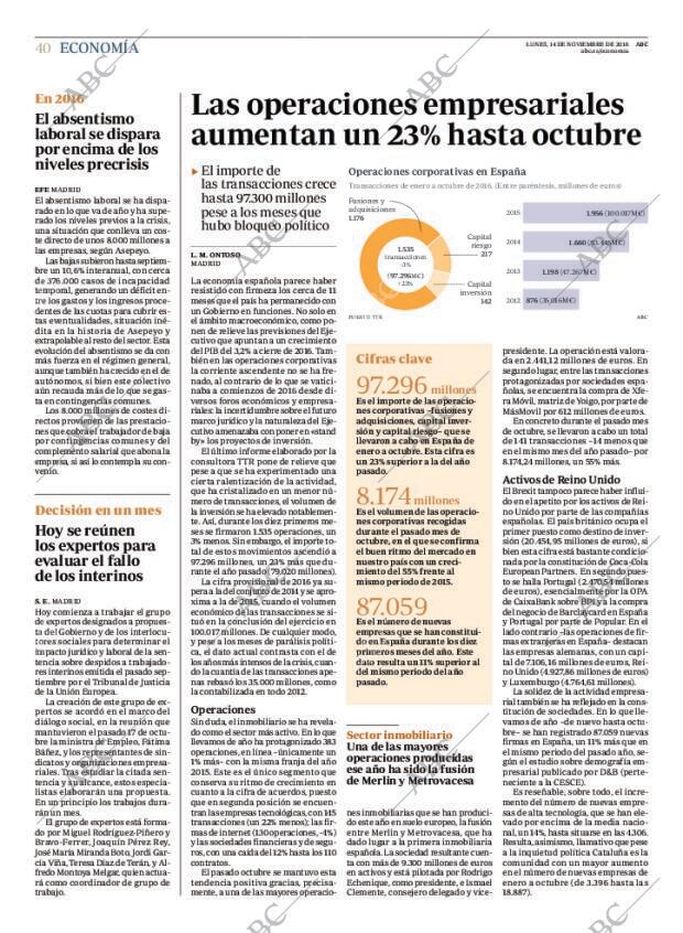 ABC MADRID 14-11-2016 página 40
