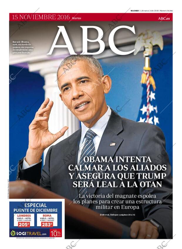 ABC MADRID 15-11-2016 página 1