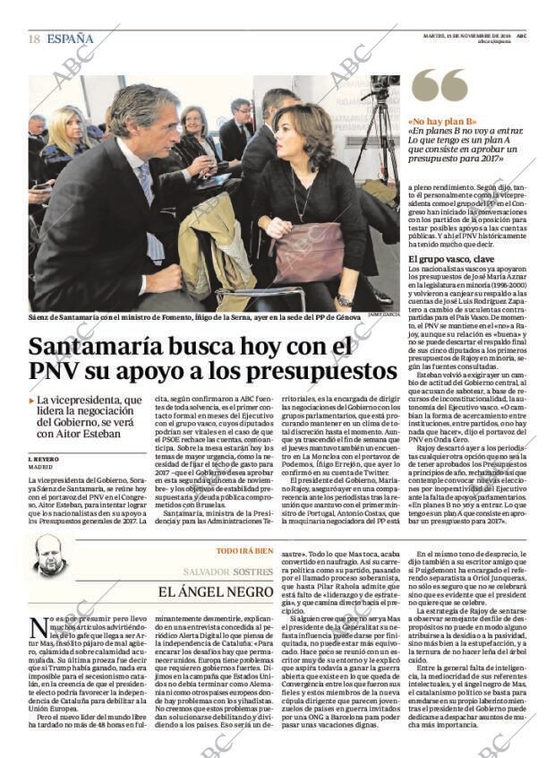 ABC MADRID 15-11-2016 página 18