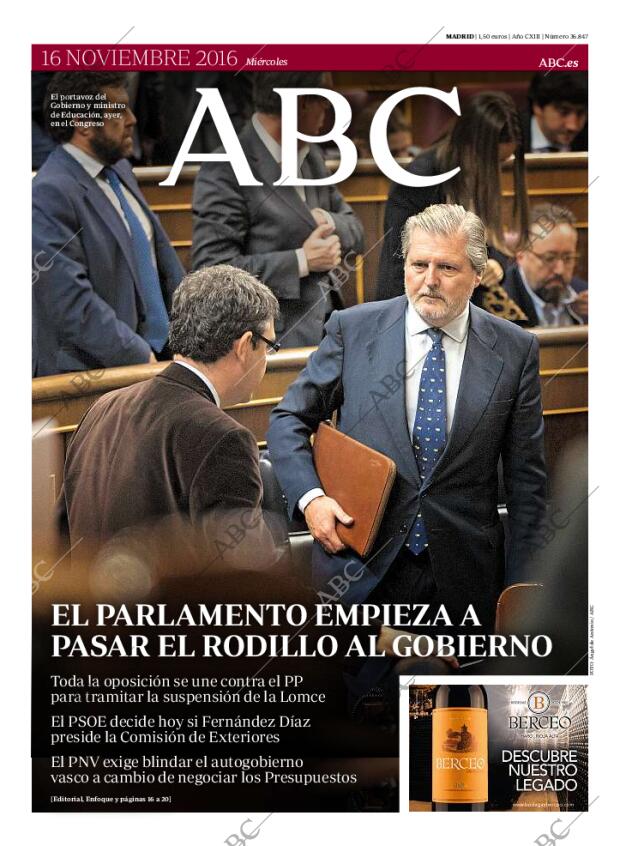 ABC MADRID 16-11-2016 página 1