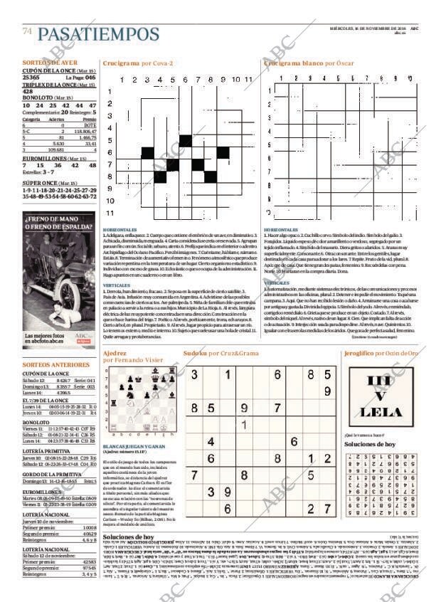 ABC MADRID 16-11-2016 página 74