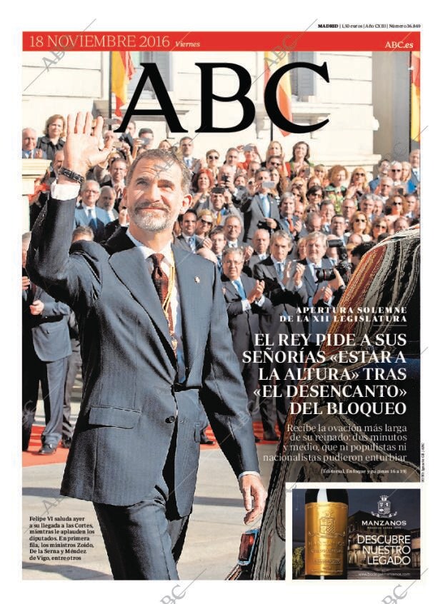 ABC MADRID 18-11-2016 página 1