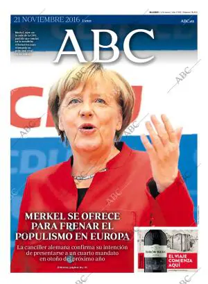 ABC MADRID 21-11-2016 página 1