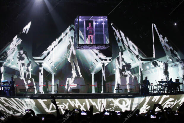 Justin Bieber durante el concierto que ha ofrecido en el Palau Sant Jordi de...