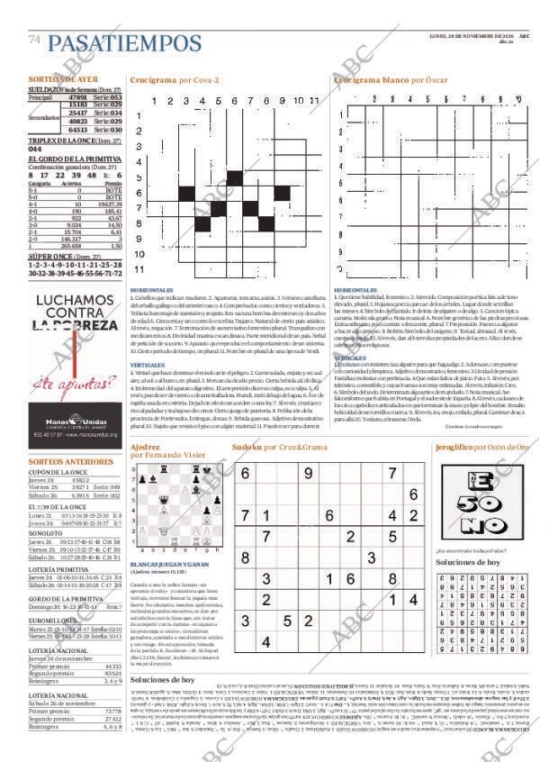 ABC MADRID 28-11-2016 página 74