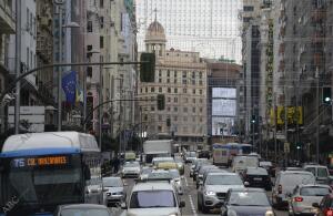 Vistas de la Gran Vía, el día antes de que se corte al tráfico