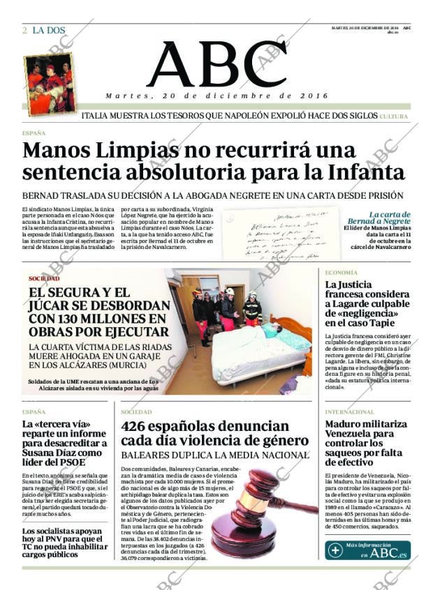 ABC MADRID 20-12-2016 página 2