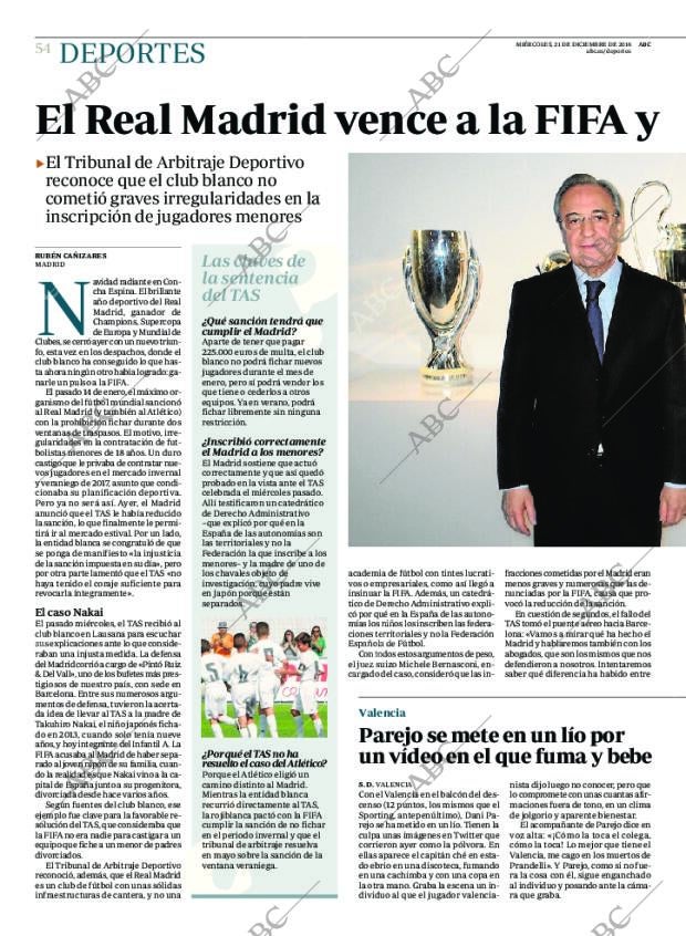 ABC MADRID 21-12-2016 página 54