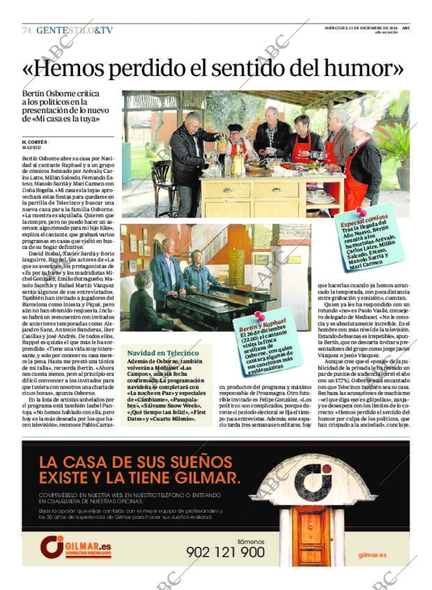 ABC MADRID 21-12-2016 página 74