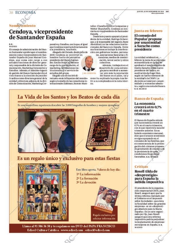 ABC MADRID 22-12-2016 página 38