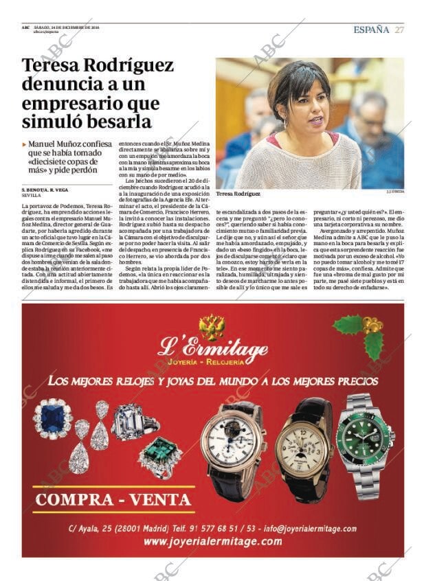 ABC MADRID 24-12-2016 página 27