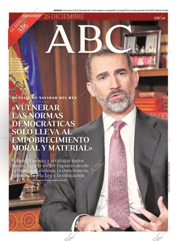 ABC MADRID 25-12-2016 página 1