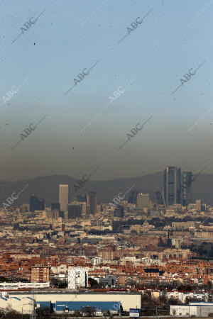 Contaminación en Madrid vista desde el Cerro de los Ángeles en Getafe