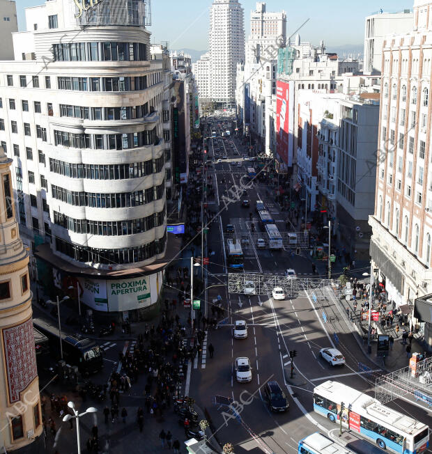 Vista del tráfico en la gran Vía