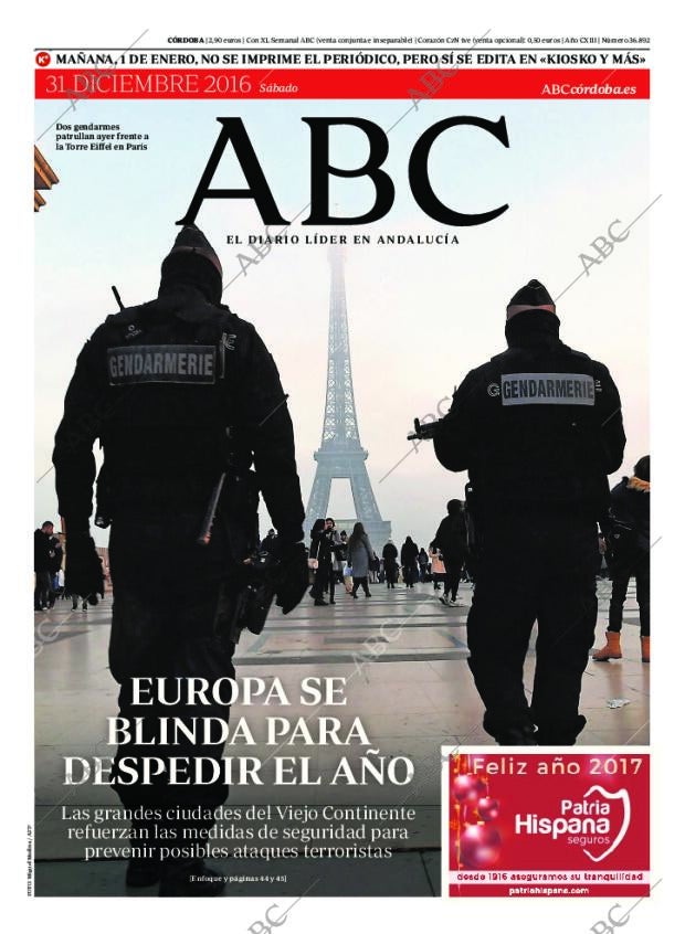 ABC CORDOBA 31-12-2016 página 1