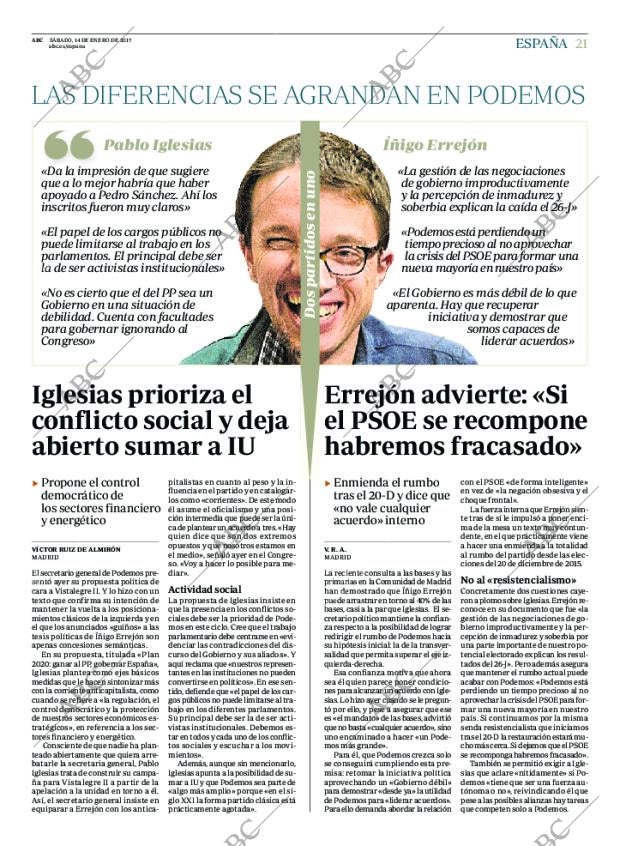 ABC MADRID 14-01-2017 página 21