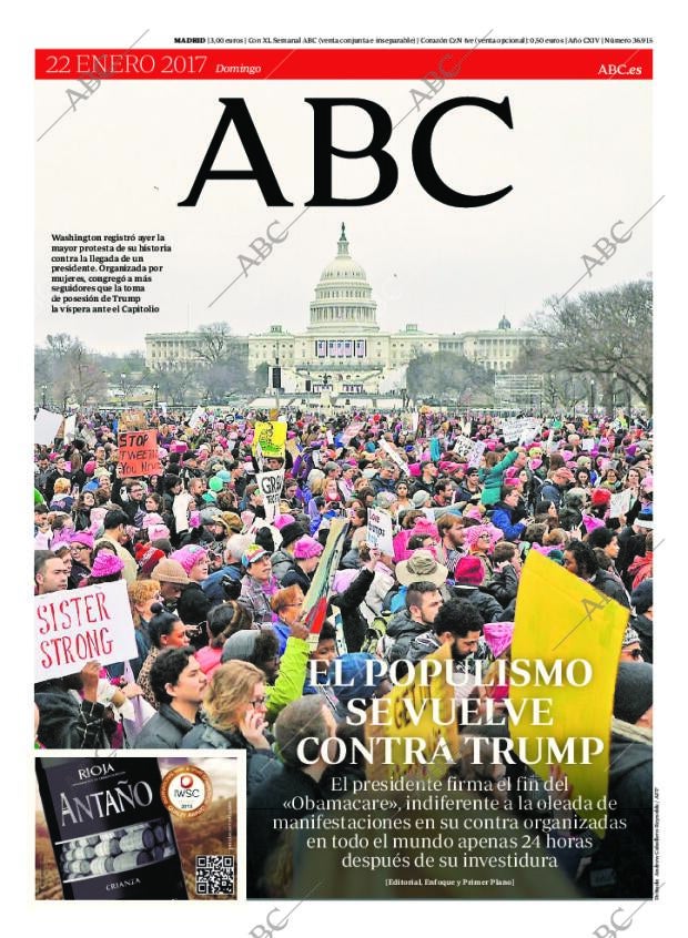 ABC MADRID 22-01-2017 página 1